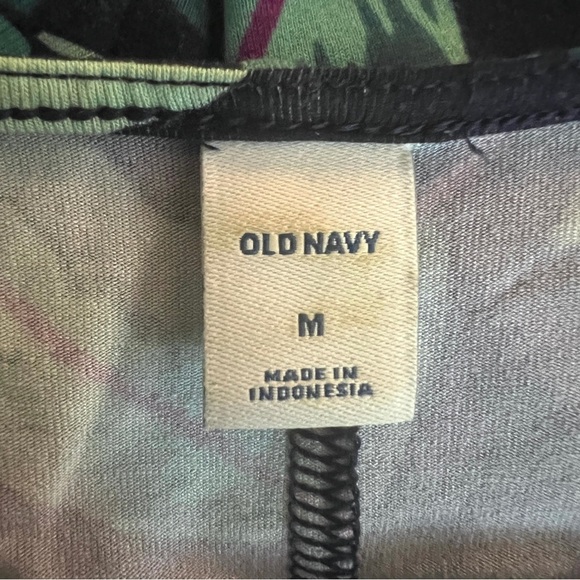 Old Navy Jersey Knit Swing Tropical Print Dress Short Sleeve Size Medium - Picture 5 of 6